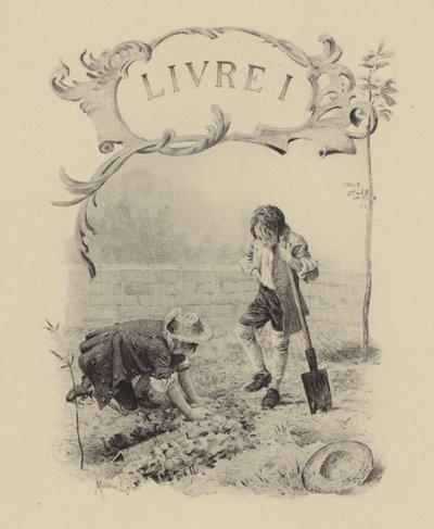 Illustration for Book I of Les Confessions de Jean-Jacques Rousseau by Maurice Leloir